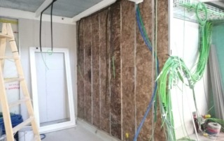 Proyectado lana mineral